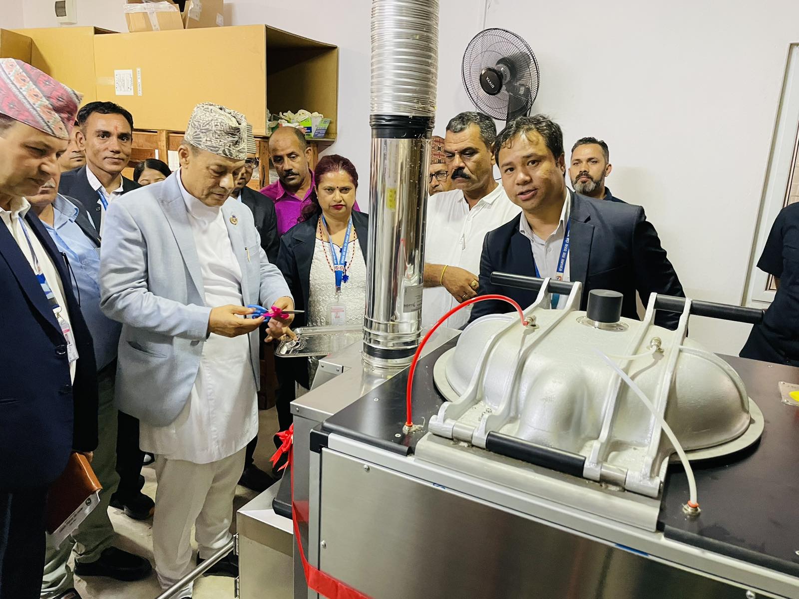 Honorable Minister Bindu Kumar Thapa inspecting the hospital
